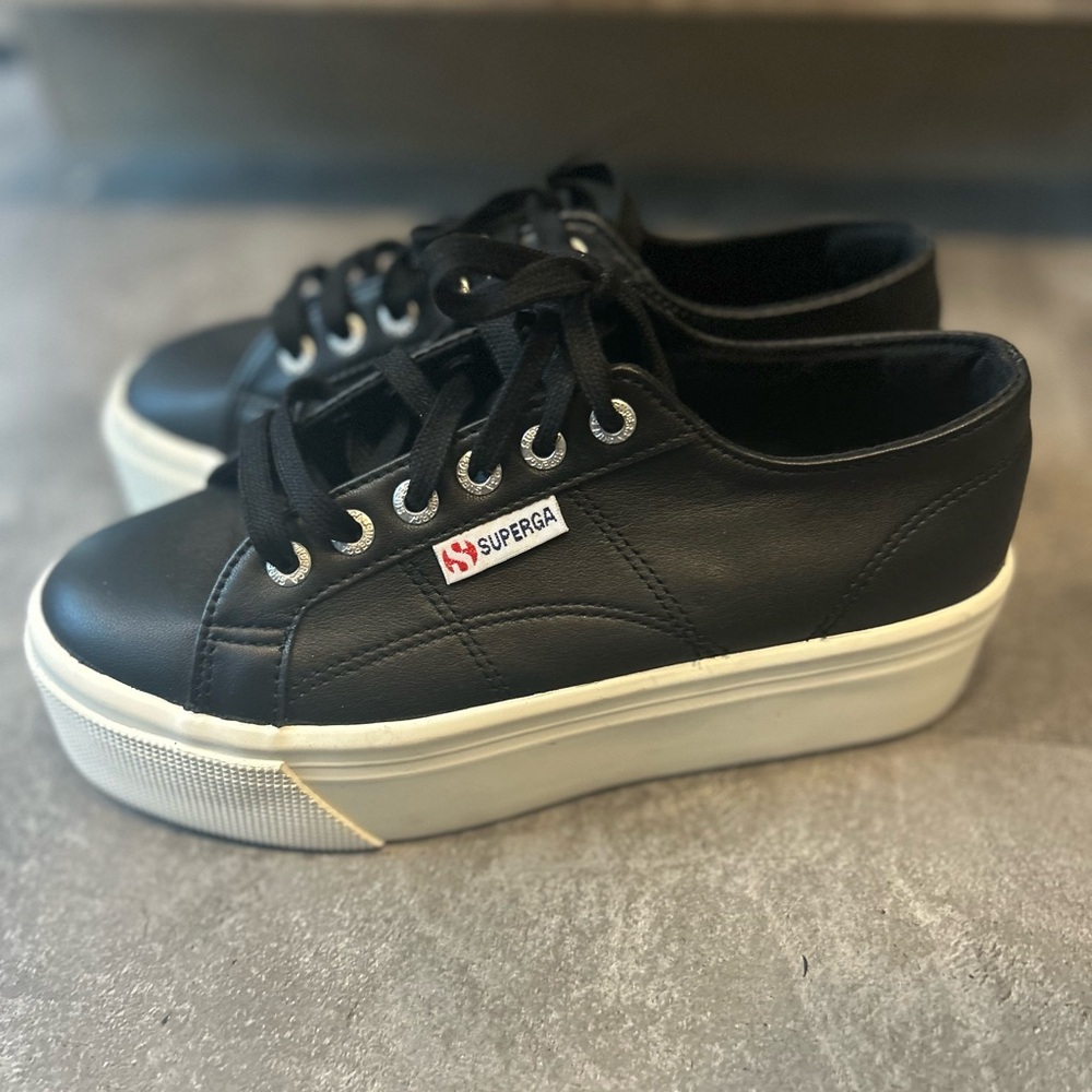 Superga 2790 Napa Platform Leather Sneakers Size 37 US 6.5 NEW - Picture 4 of 9